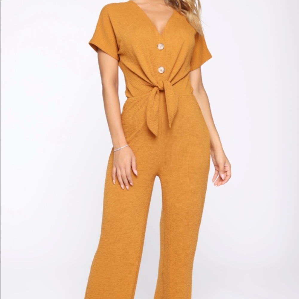 Fashion Nova In This Life Jumpsuit - Mustard